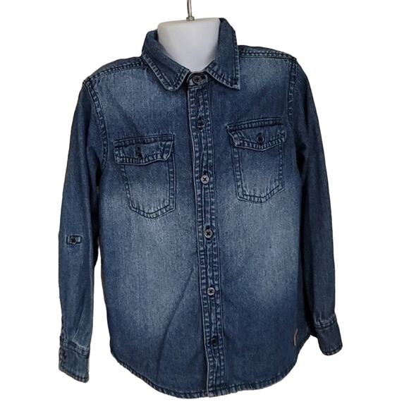 $10 Sale 7 For All Mankind Boys Denim Shirt - Picture 1 of 7
